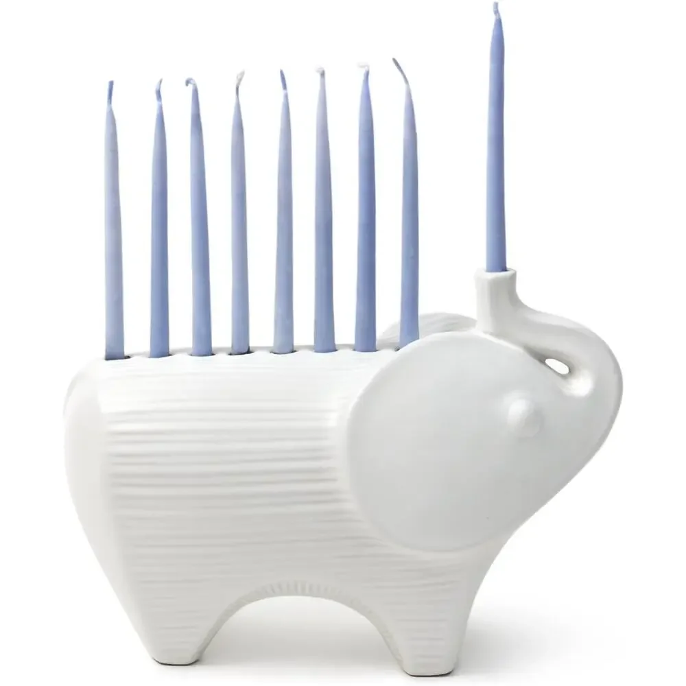 Jonathan Adler Elephant Menorah White NEW